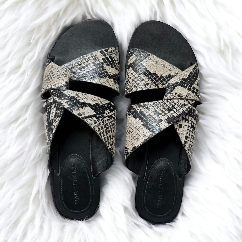 Black Marc Fisher Slip-on Sandals